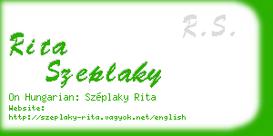rita szeplaky business card